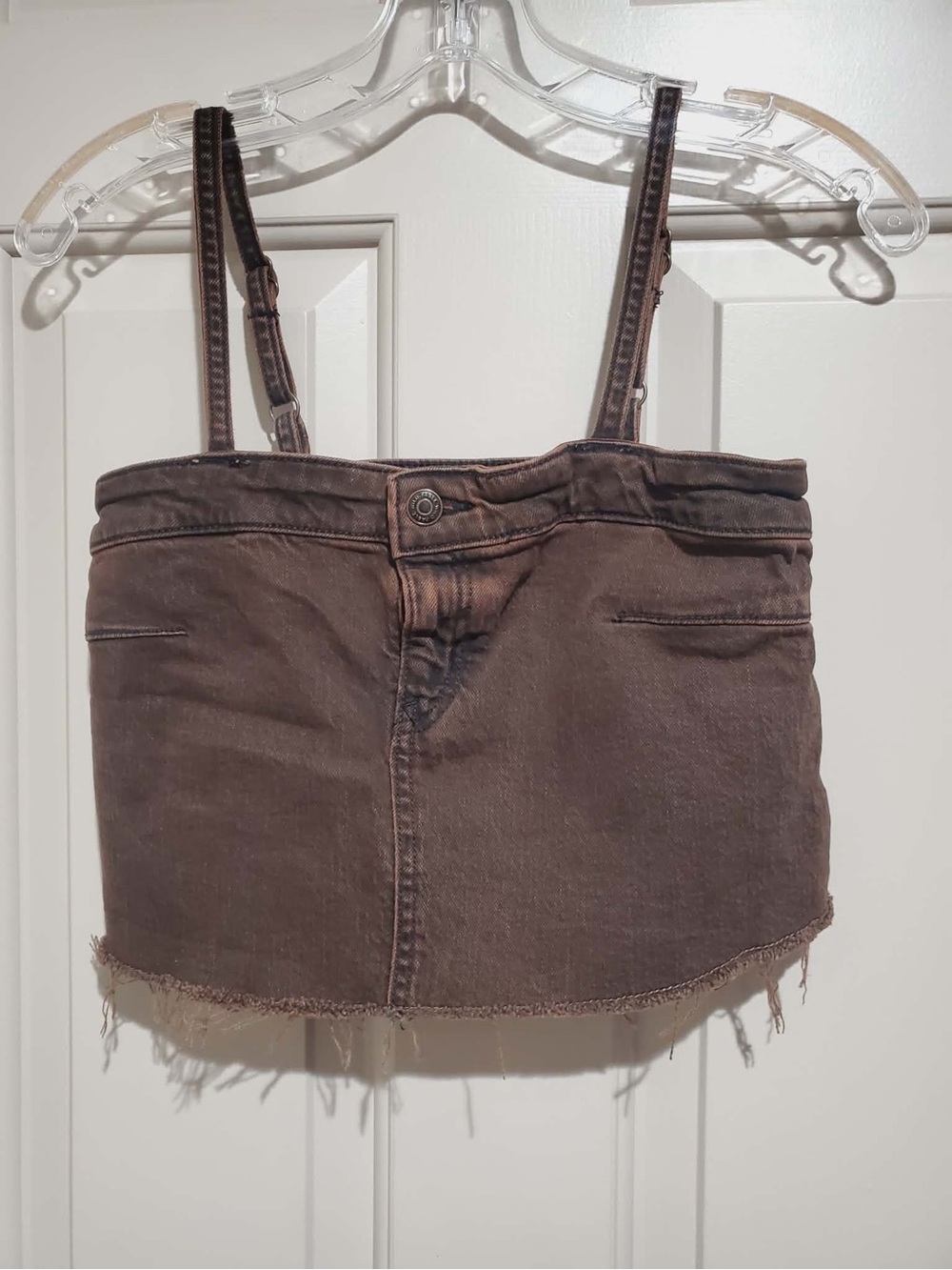wild fable Brown Crop Denim Tank Top